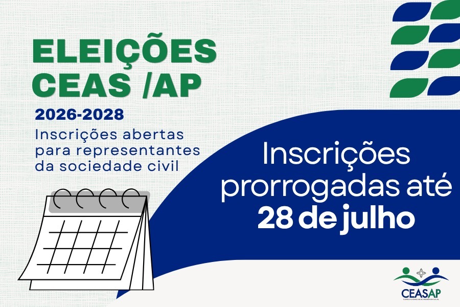 CEAS/AP prorroga inscrições para o Processo Eleitoral da Sociedade Civil do biênio 2026–2028